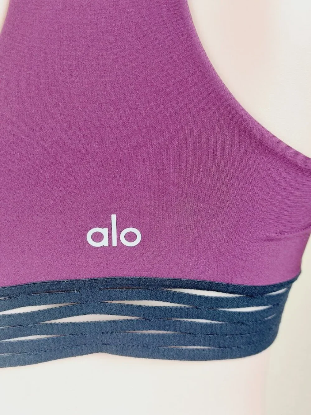 Alo Yoga Women's Purple Coral Colorblock Mesh Endear Workout Sports Bra Size S